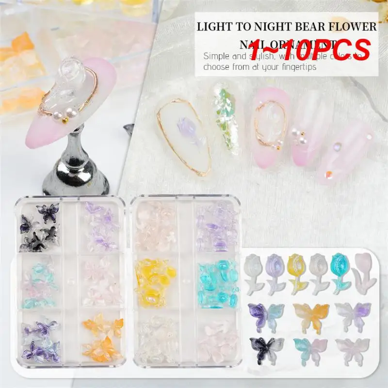 

1 ~ 10 шт. Цветочные украшения для ногтей Аксессуары для дизайна ногтей трехмерный тюльпан эльф красочные фотообои и украшения