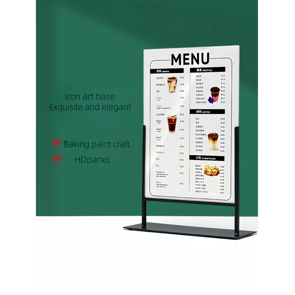 A4 사이즈 표지판 홀더 카운터탑 디스플레이 스탠드 금속 포스터 스탠드 사무실..