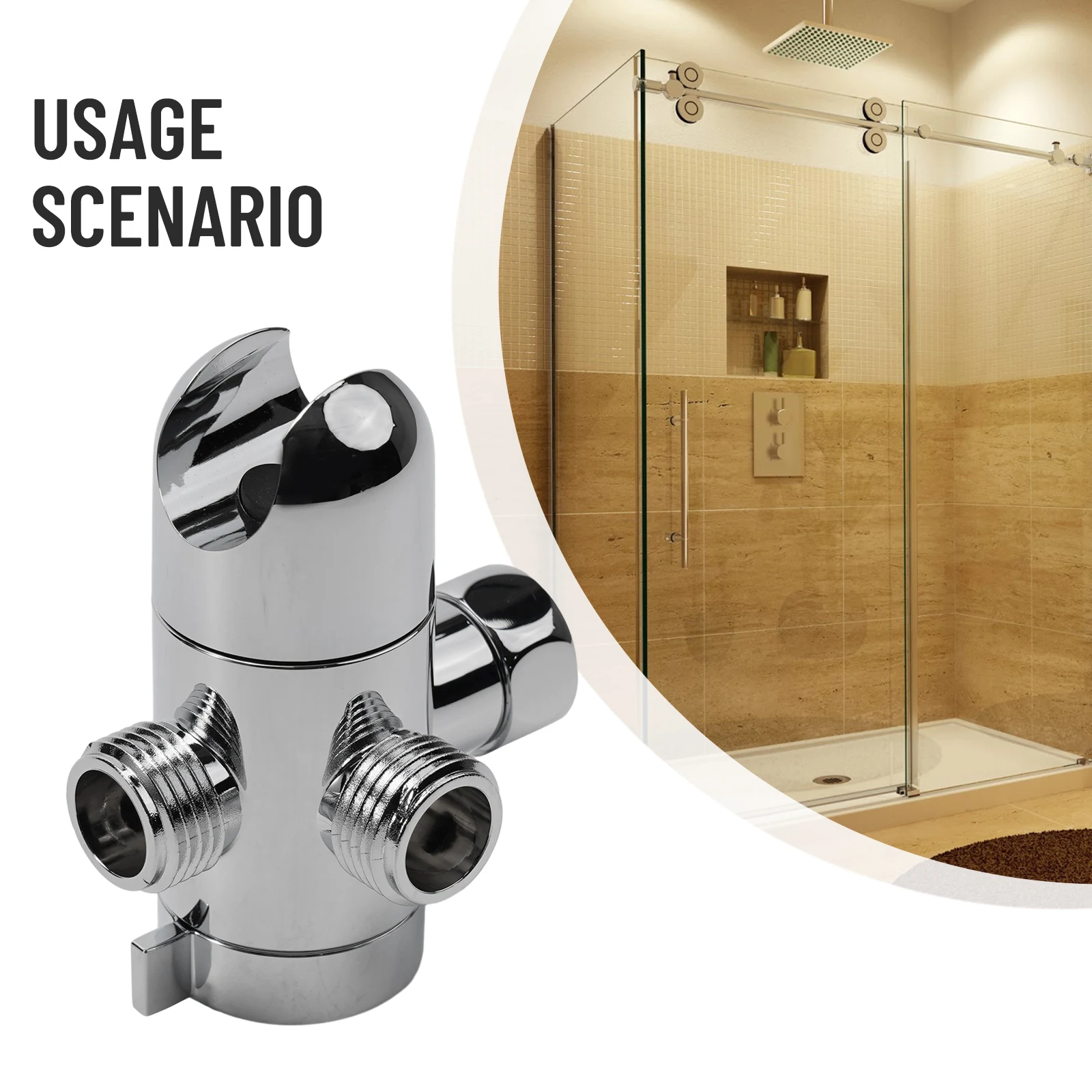 ABS Shower Diverter Valve 1/2 Inch 3 Way Valve Sprayer Water Separator Shower Adapter Connector Bathroom Accessories