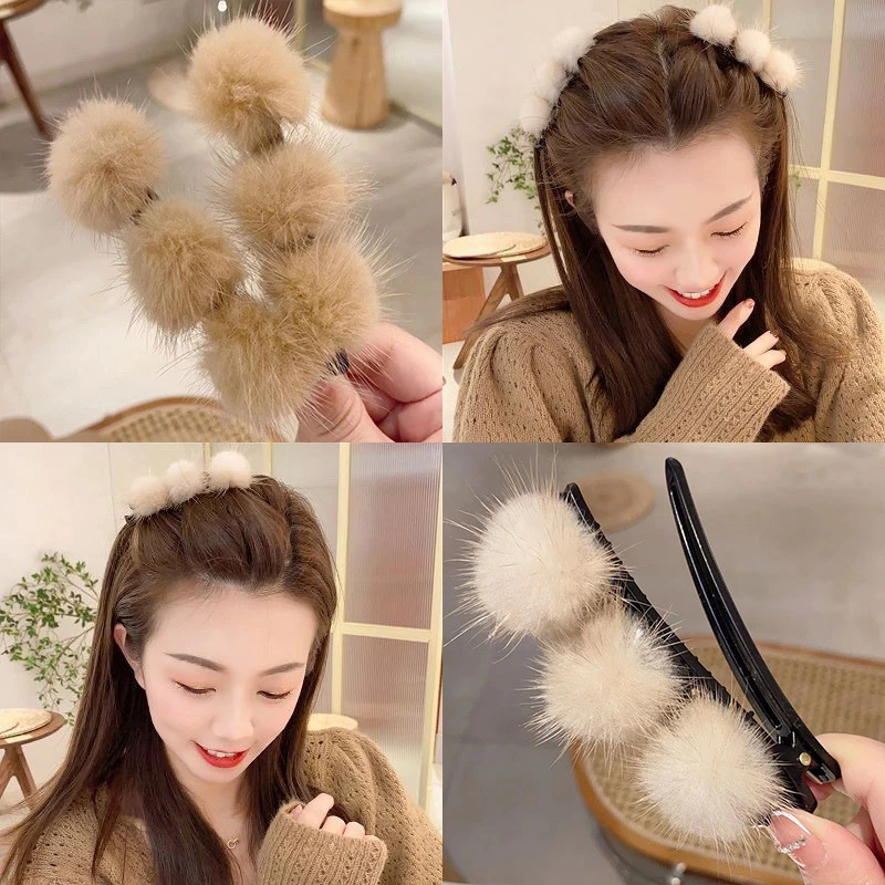 Winter Plush Ball Hairpins Candy Color Faux Fur Hair Clip Barrettes for  Women Girls Fashion Kids Hair Accessories Headwear|Phụ kiện tóc cho nữ| -  AliExpress