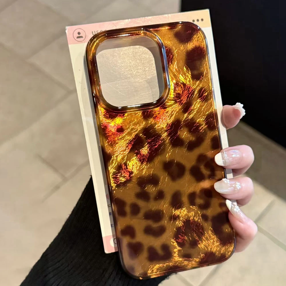 Golden Pony Brown Leopard Print Shockproof Phone Case Cover