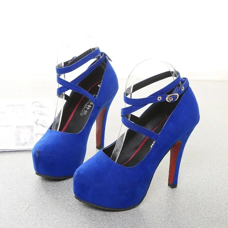 Suede Women High Heels Sexy Stiletto Pumps Platform Black Red Dress Party Wedding Shoes Woman Pumps Bottom Office black heels 3