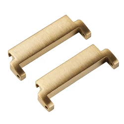 Enhanced Watch Band Strap Adapter with Quick Release Spring Bars - Set of 2 Connectors - 20mm to 22mm (Gold)