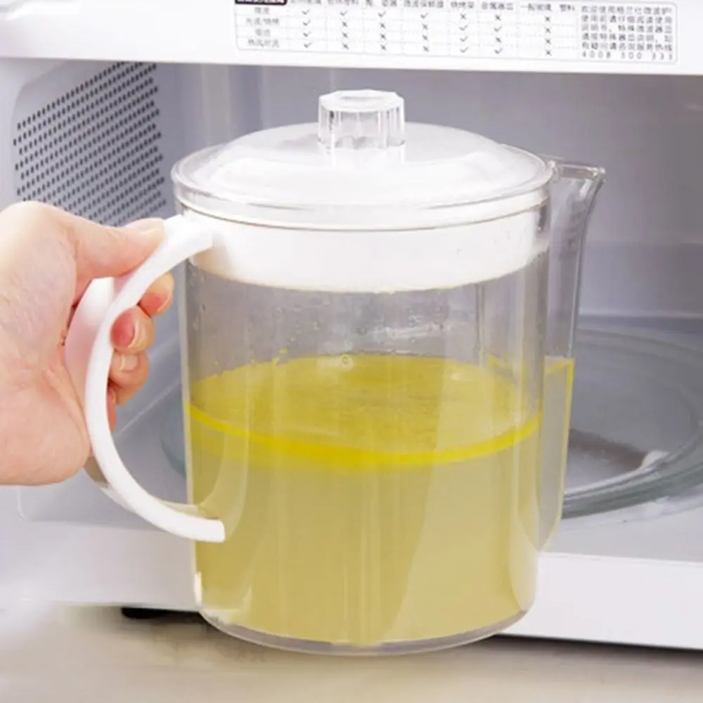 1.5L Oil Grease Separator Pot Transparent Scaled Fat Separator Jug High Temperature Resistance Large Capacity
