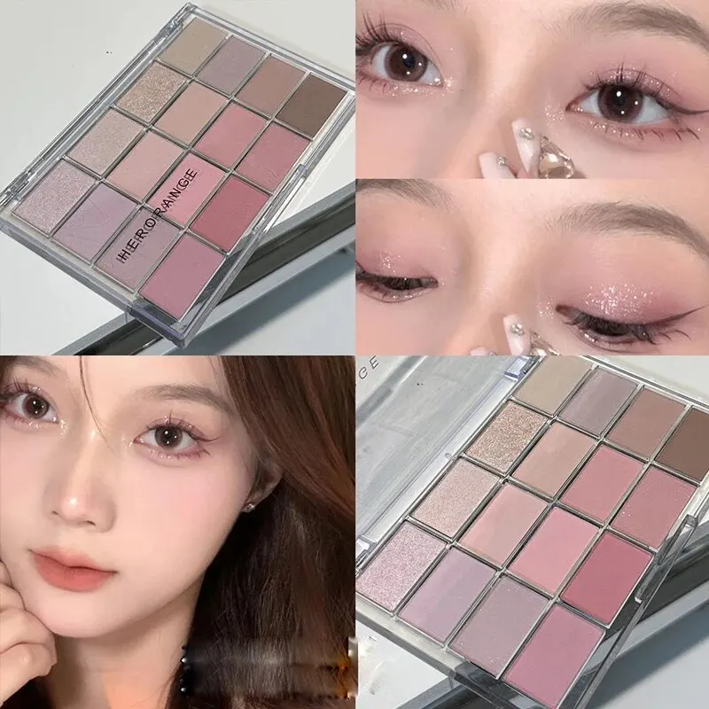HERORANGE 16 Color Eye Shadow Plate Waterproof Pearlescent Matte Silkworm Brightening Glitter Earth Makeup 4