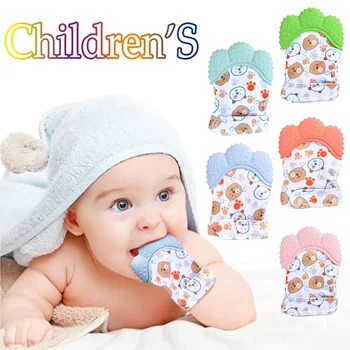 Newborn Teething Silicone Mittens Multi-Layer Breathable Chewing Mittens Baby Teething Toys Baby Soother Teether Teething Toys 1