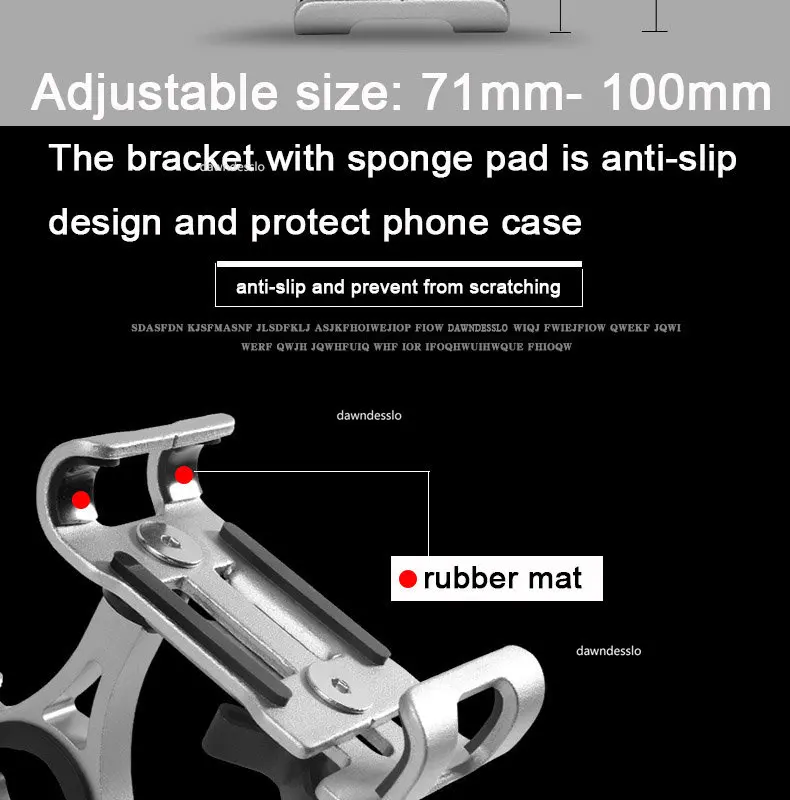 S86d9f907f9ed49f4a85713c7693a75cek Metal Motorcycle Bike Phone Holder Aluminum Alloy Anti-slip Bracket GPS Clip Universal Bicycle Phone Stand for all Smartphones Mallzona