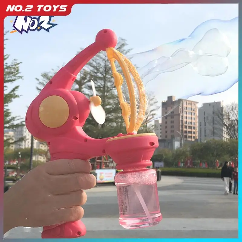 Blowing Large Bubbles Automatic Bubble Gun with Liquid Toys Soap Machine Outdoor Party Play Toy for Kids Birthday Surprise Gifts