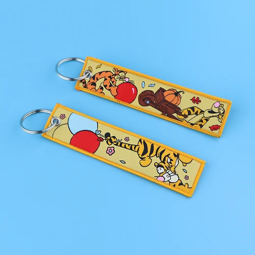 Winnie Bear 미키 귀여운 키체인, 자동차 백팩 키 홀더, 패션 자수 키링, 키 태그, 제트 태그 액세서리 선물, 1 개 3