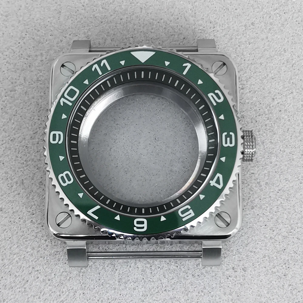 

GEERVO New 42mm NH35 Watch Case Square Stainless Steel Sapphire Crystal For NH36 Movement Black Shadow 100m Waterproof