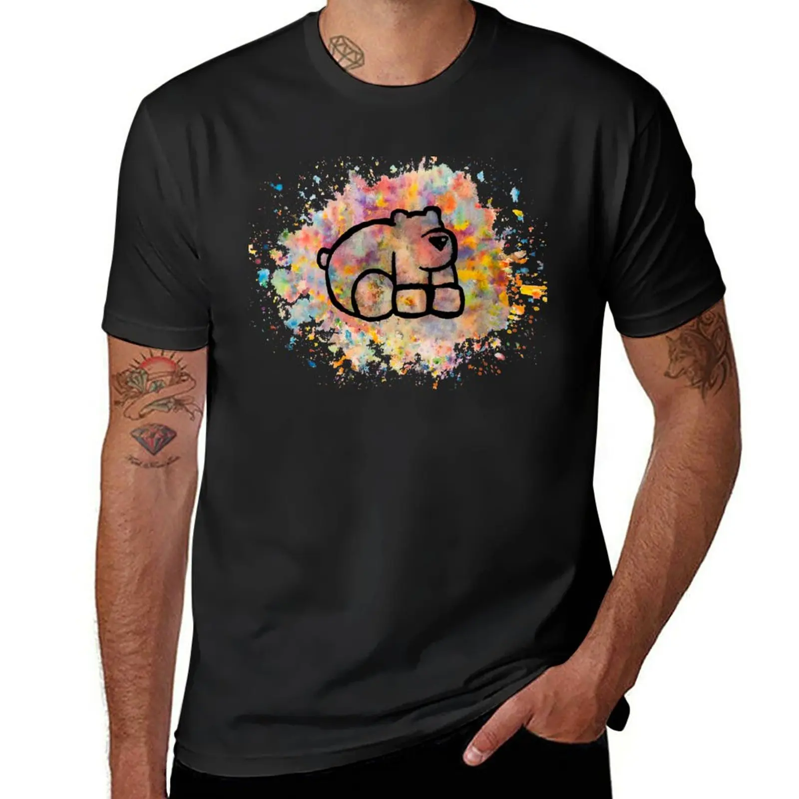 

Art Therapy Bear T-Shirt cute clothes Short sleeve tee anime clothes oversizeds T-shirt men