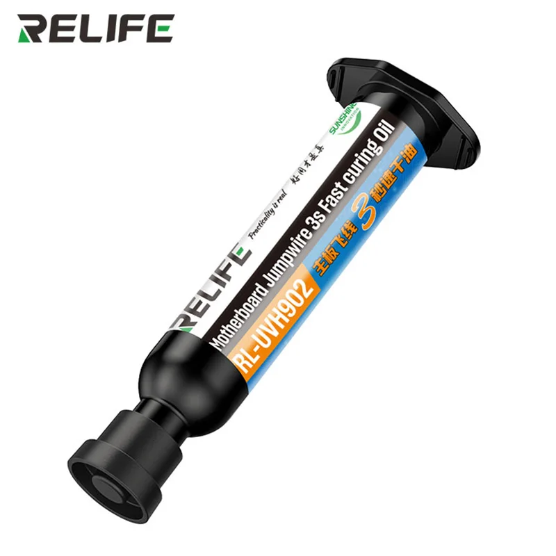 10CC RELIFE RL-UVH902 3S 빠른 건조 UV 접착제 경화 잉크 경화 솔더 마스크 용접 페이스트 플럭스 오일 전화 수리 액체