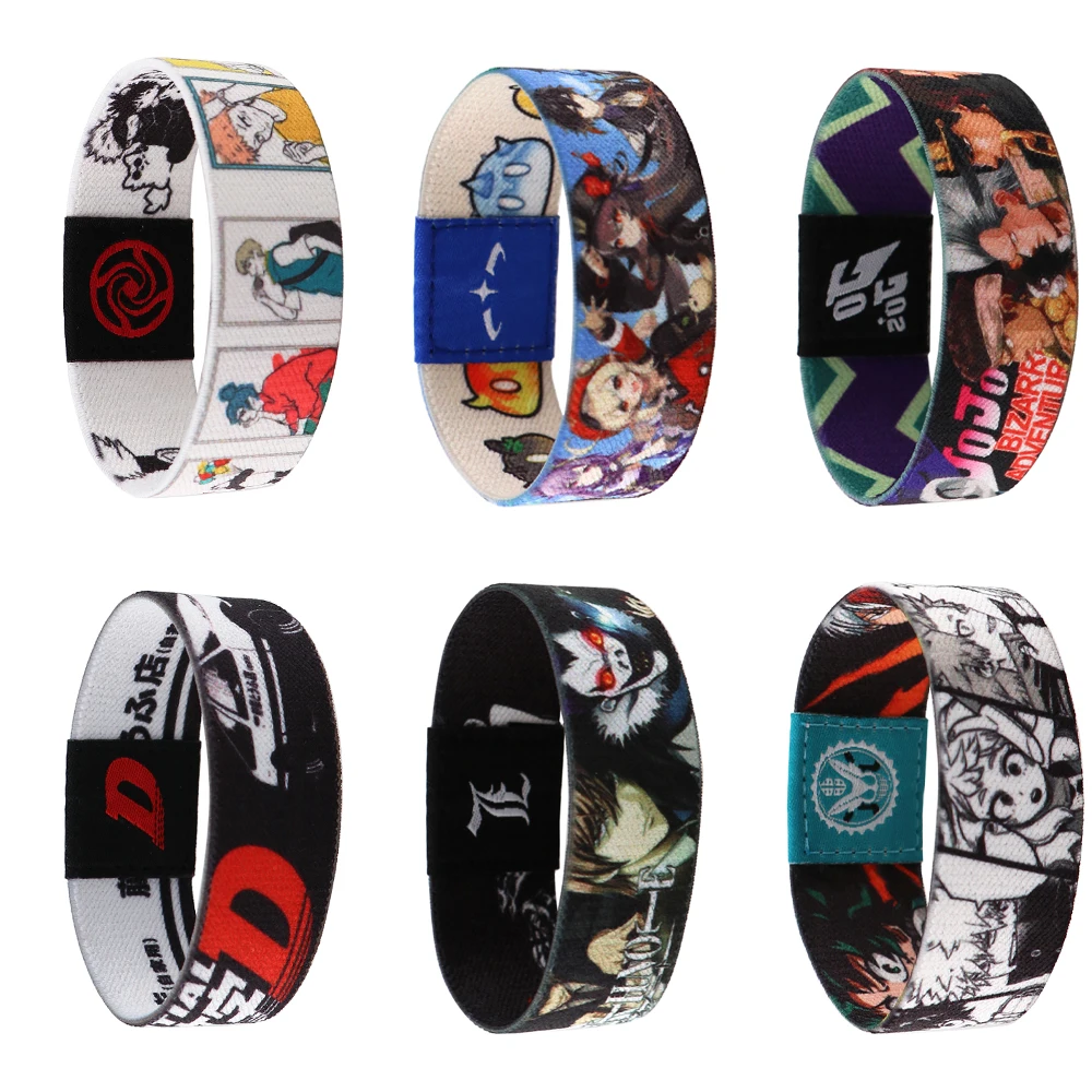 

Anime Initial D Bracelet Genshin Impact Bangle Kids Women Men Elastic Sport Wristband Adorn Hand Circle Accessories Fans Gift