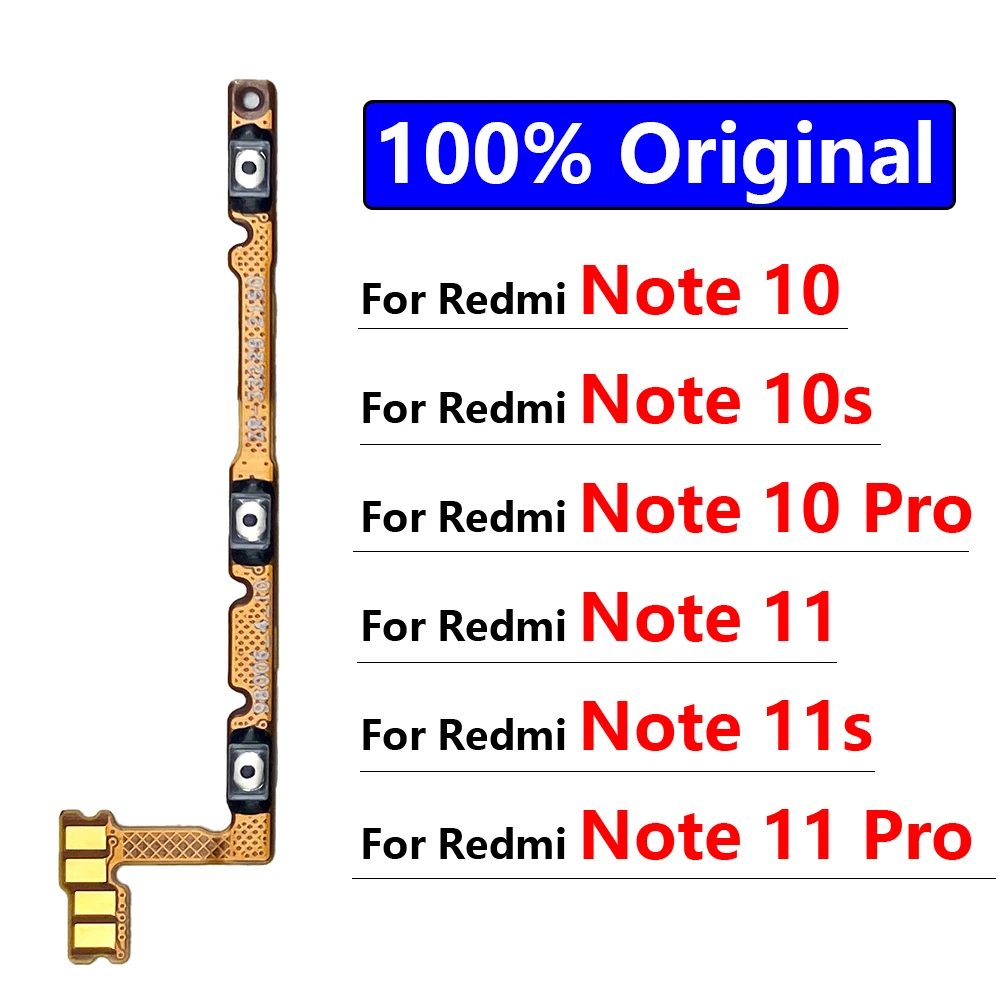 

Original Power On Off Button sound volume Flex Cable For Xiaomi Redmi Note 10 10s 11 11s Pro 4G 5G Repairing Parts