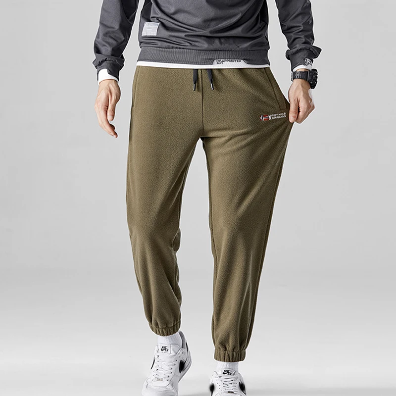 DIMUSI Winter Male Lambswool Warm Pants Casual Men's Fitness Jogging Sweatpants Male Drawstring Bottoms Fleece Trousers Clothing 4