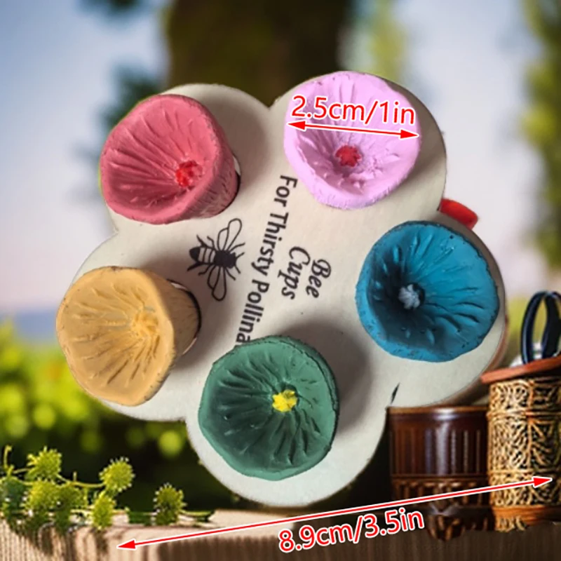 5Pcs Bee Insect Drinking Cup Resin Flower For Beekeeping