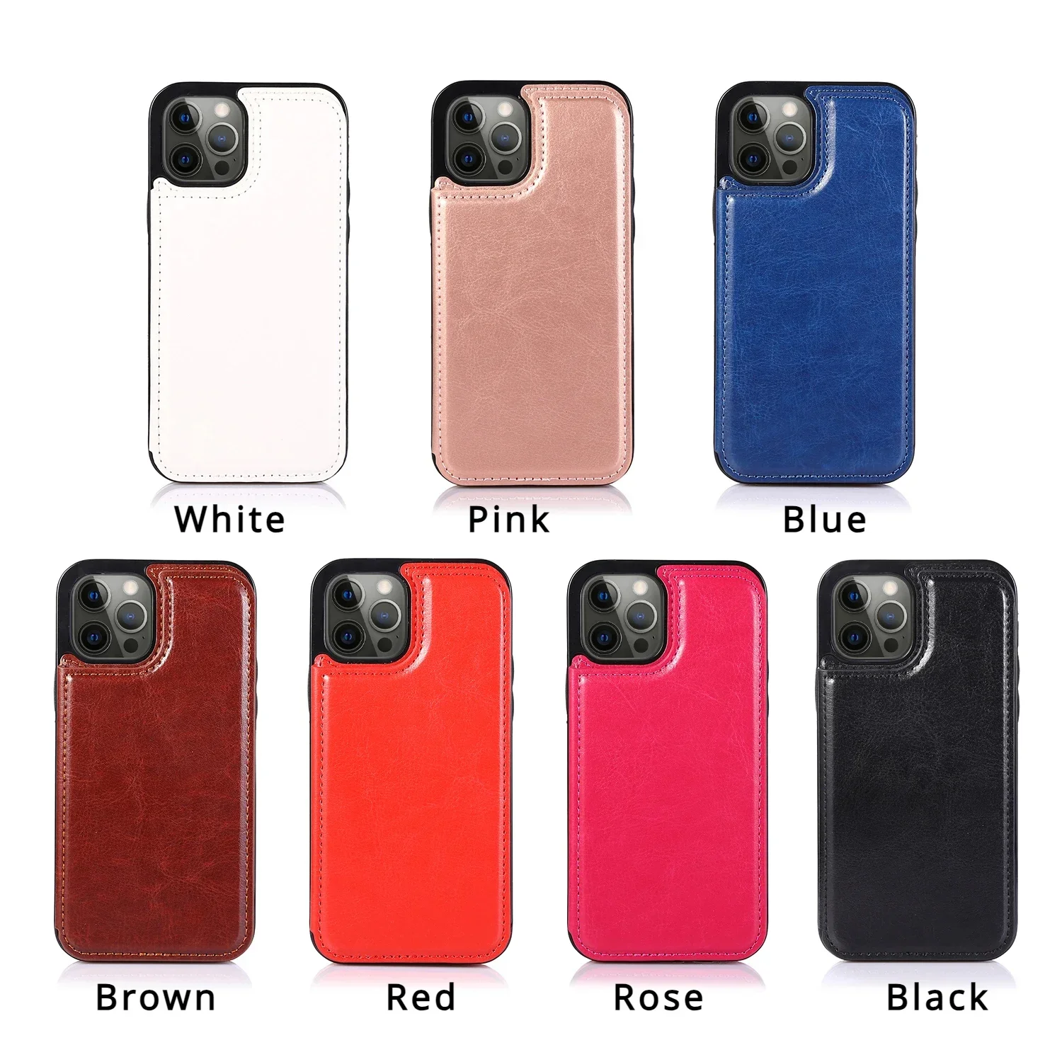 Luxury PU Leather Wallet Flip Phone Case with Card Slots Holder