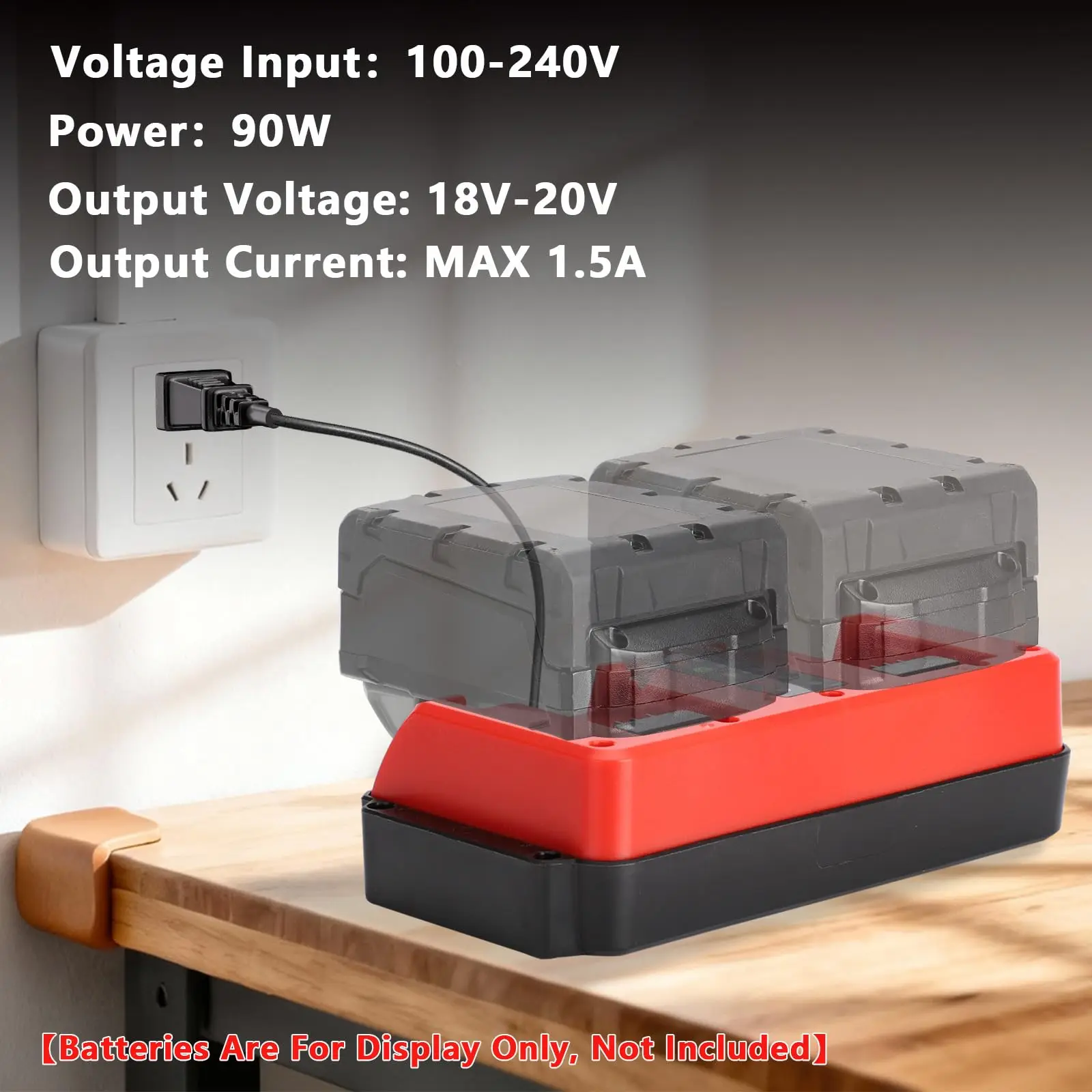 18V Rapid Charger Station Replacement for Milwaukee M18 Dual Bay Simultaneous Ra