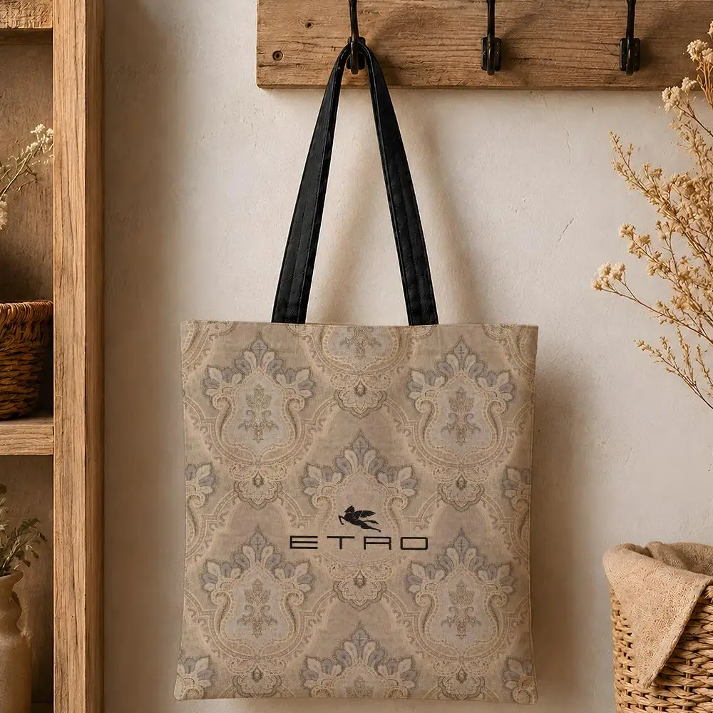 Eco-Friendly Cotton Canvas Tote Bag - Reusable Large Capacity Fashion Storage Bag