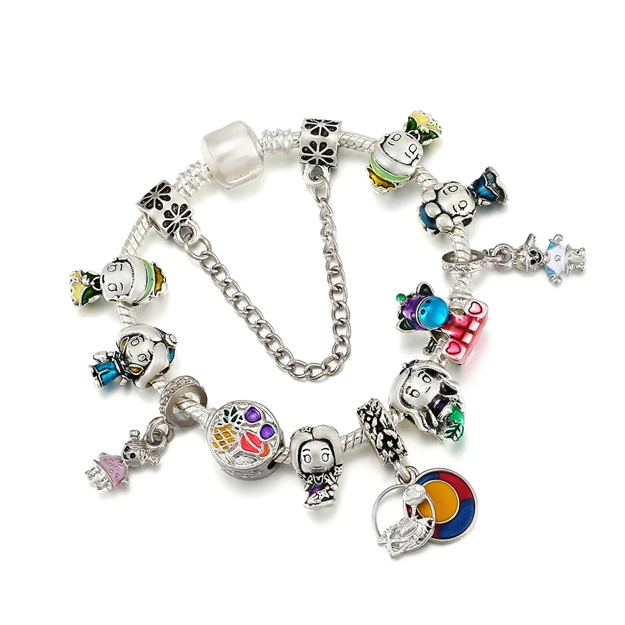 cute boys girls Charm Bracelets For Women men cartoon Princess Beaded Bracelet & Bangle Children Christmas Gifts bracelet jewelry