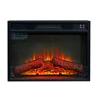 23" Electric Fireplace, 3DInfrared Black Fireplace Electric Insert Heater, with IR Remote Control, Glass View, Adjustable 4