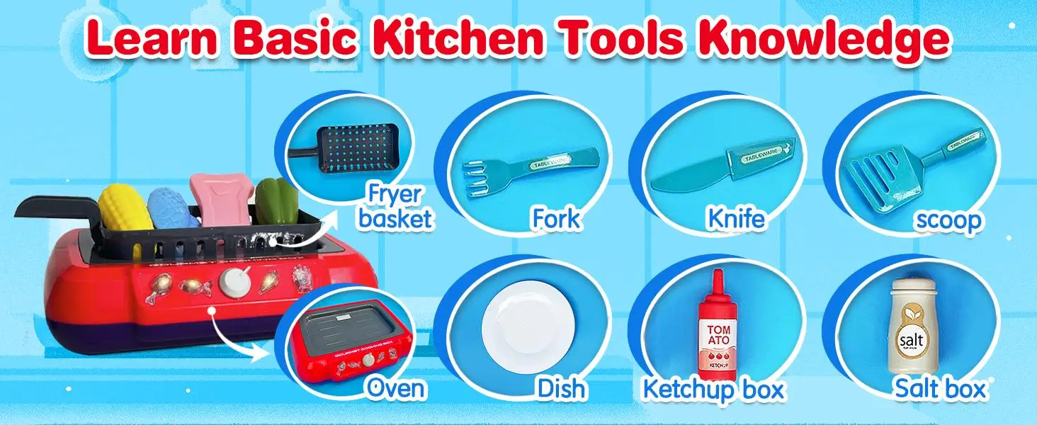 Color-Changing Pretend Fryer Toy Set