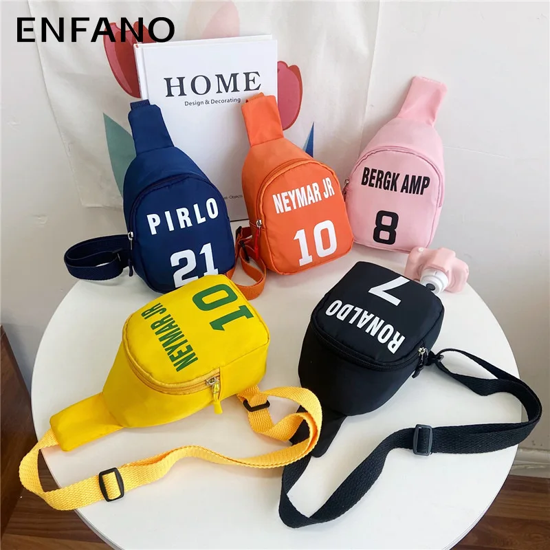 

Маленькая сумка для мальчиков ENFANO Корейская версия универсальная и красивая модная легкая сумка через плечо для путешествий детская нагрудная сумка