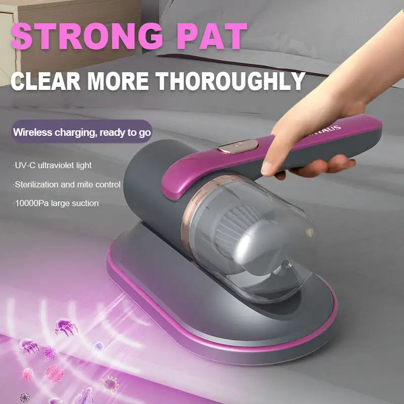 

Wireless Mattress Vacuum Handheld Mite Remover Cordless Powerful Suction Cleaner for Cleaning Bed Pillows Clothes Sofa