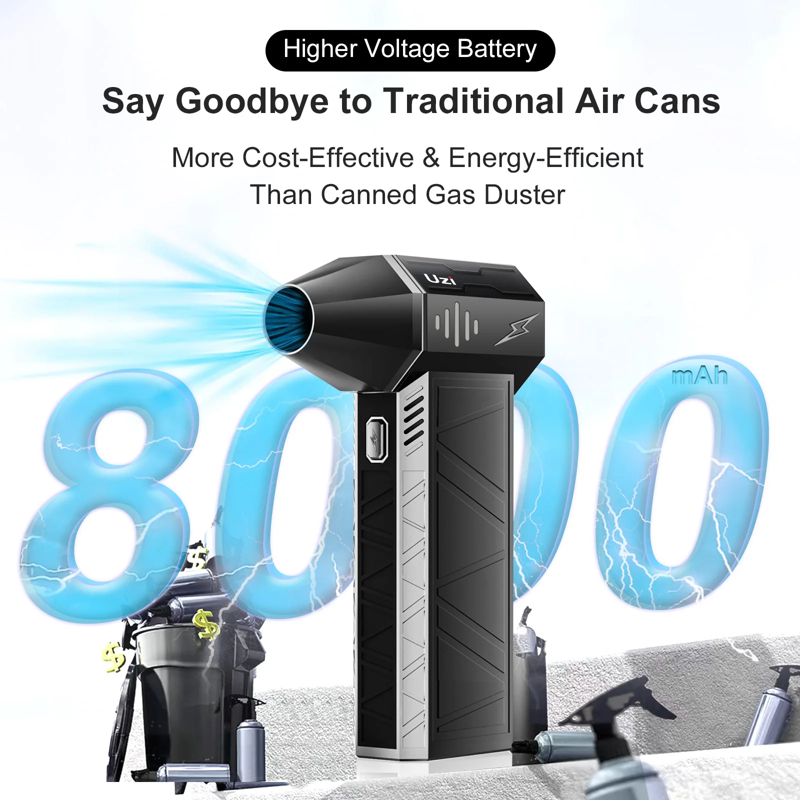 THERAGUN X3PRO Mini Handheld Turbo Jet Fan-150000RPM Powerful Compressed air Duster for Car Dryer/PC/Home-Industrial Duct Blower 4