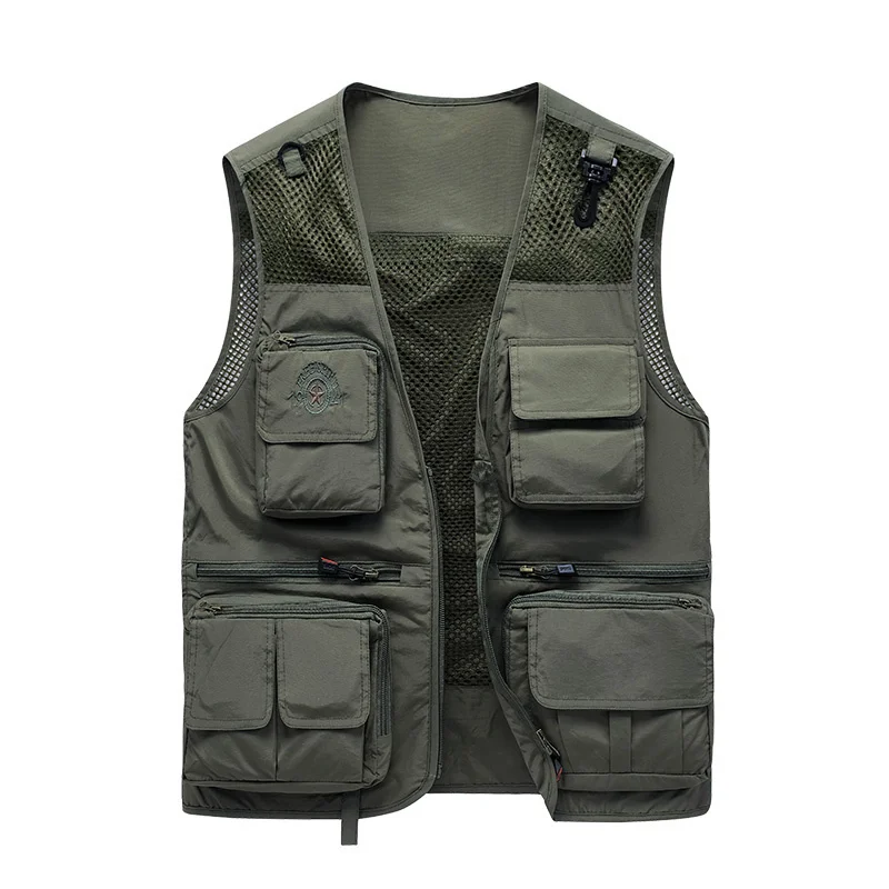 Coat Men Work Vest with Pockets Sleeveless Jacket Jacket Men's Clothing Waterproof Military Outdoor Fishing Wear Fishing