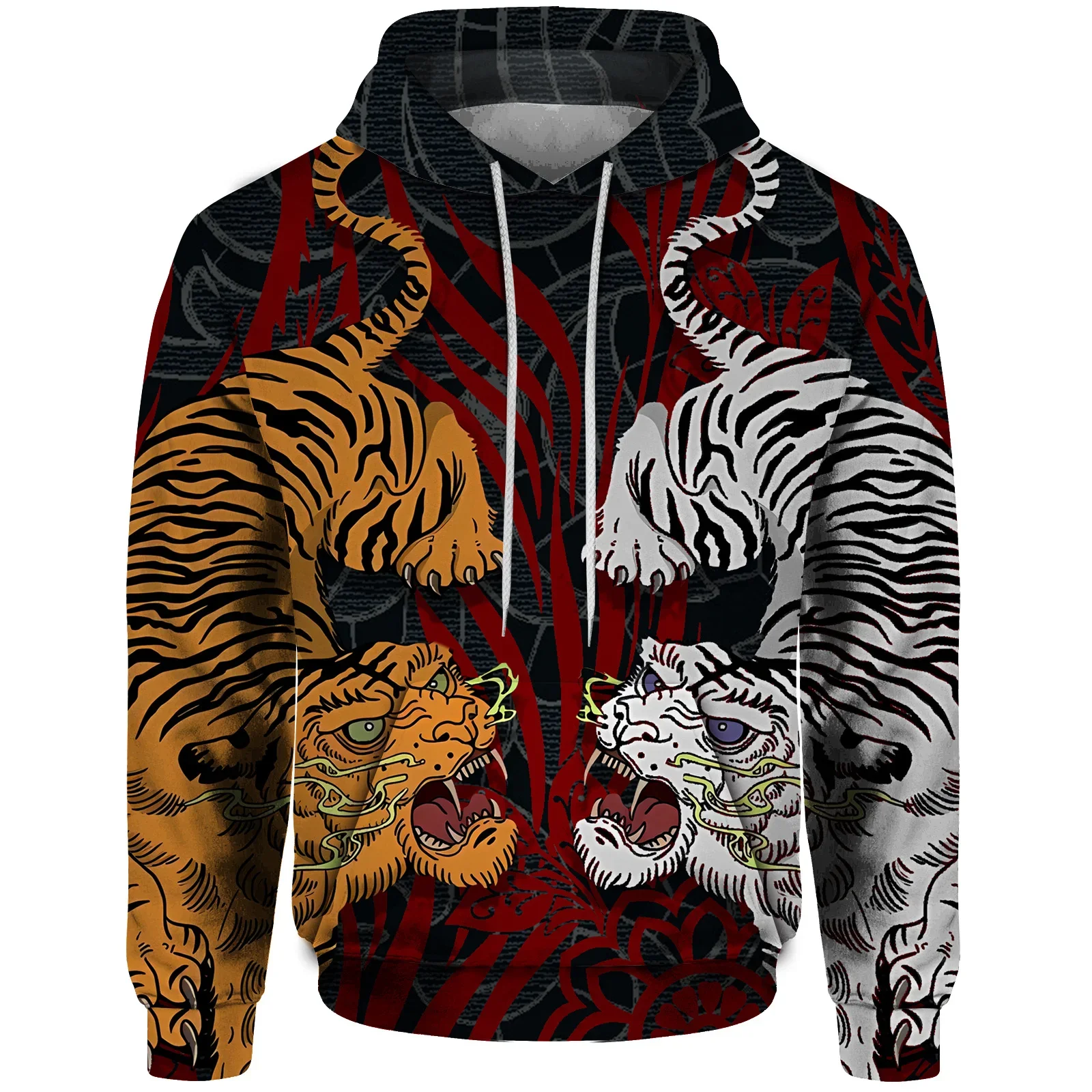 thumbnail image 1 of Sudadera con capucha holgada para hombre, nueva sudadera con capucha de otoño 2024, sudadera con estampado 3D de tigre, sudadera con capucha para hombre, sudaderas Y2k para hombre, 1 of 4