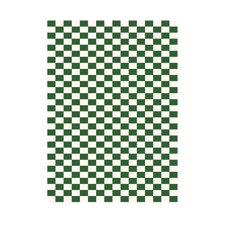 

Green and white checkered modern minimalist living room carpet