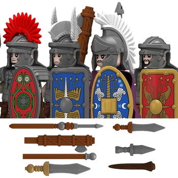 Medieval Military Rome Legionary Building Blocks Royal Guard Army Soldier Figures Centurion Adjutant Shield Sword Bricks Toys 1