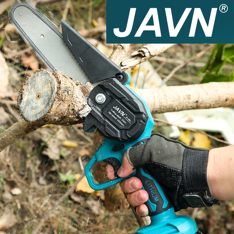 JAVN 6 Inch chain saw Cordless Mini Pruning Saw Portable Woodworking  Electric Saw Cutting Tool Suitable for Makita battery - AliExpress