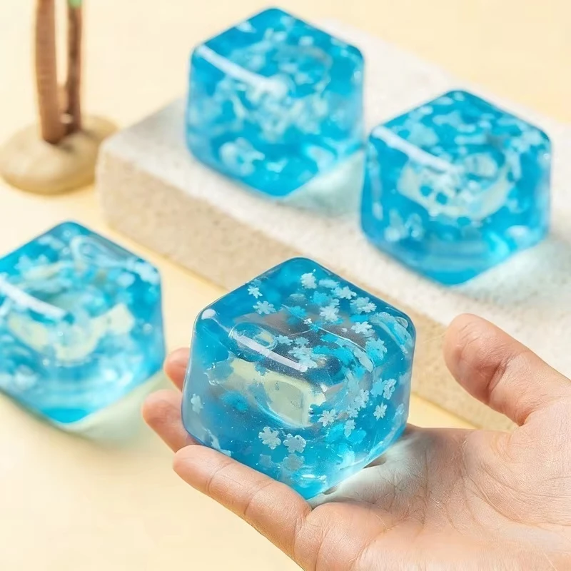 Snowflake Cube Squishy Toys Small Ice Cubes Anti-Stress Colorful Squeeze Toy Super Slow Rebound For Adults Party Favors_voghion.com