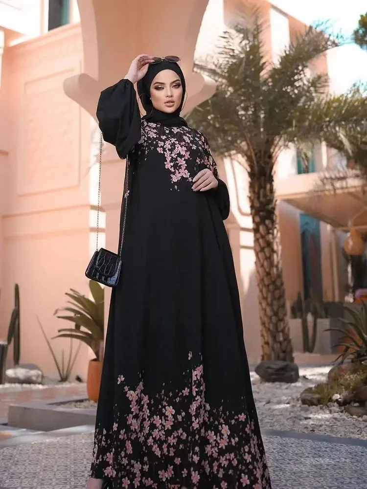 Muslim Modest Abaya Dress Women Satin African Long Dresses For