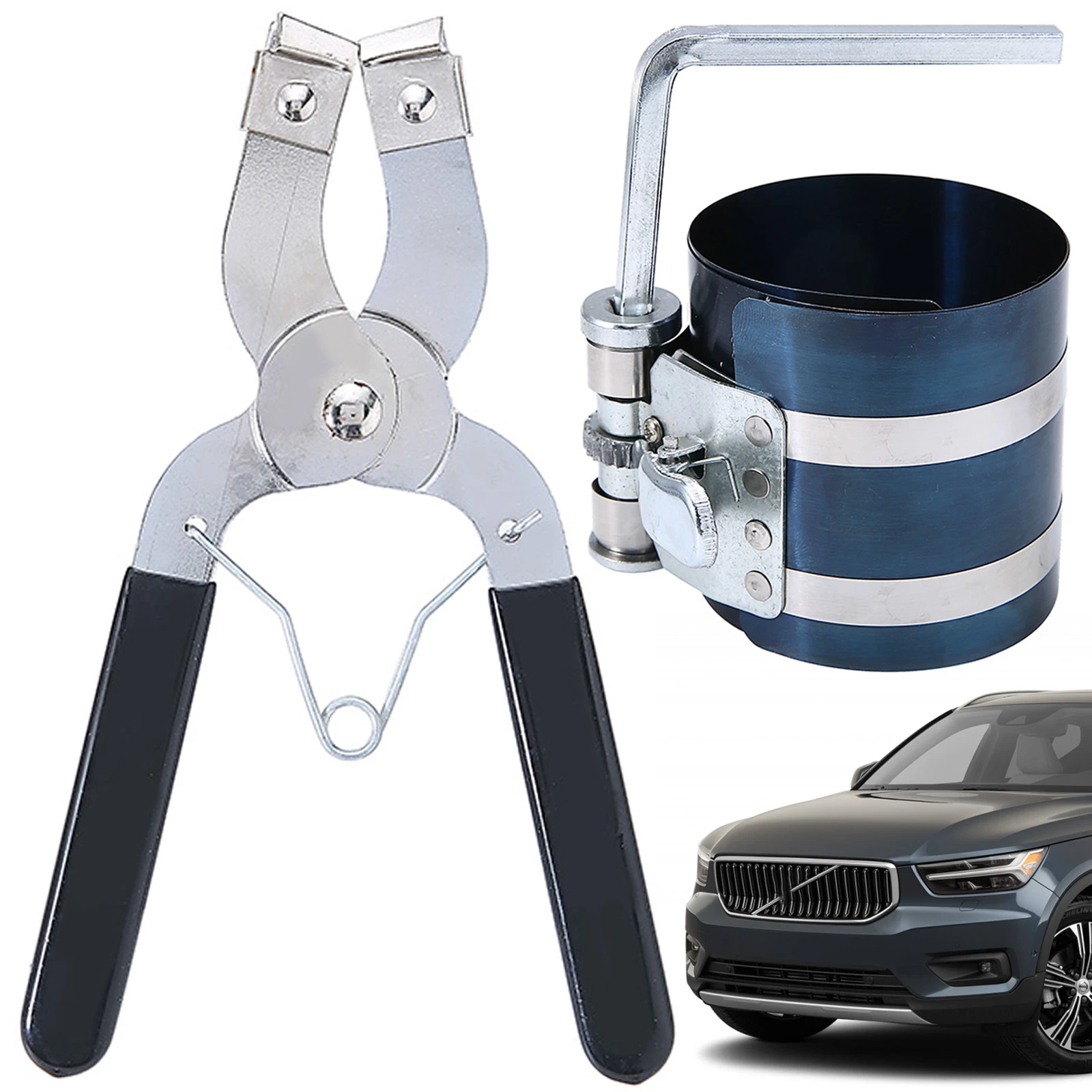 1 Set Engine Piston Ring Caliper Compressor Ratchet Pliers 53mm 175mm