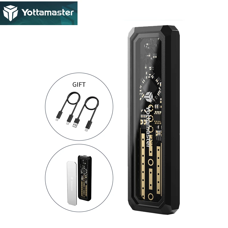 3.5 inch hdd enclosure Yottamaster DF3 M2 SSD Case NVMe NGFF Dual Protocol USB3.1 GEN2 10Gbps SSD Enclosure for NVME PCIE M Key NGFF SATA B&M Key SSD external hdd enclosure