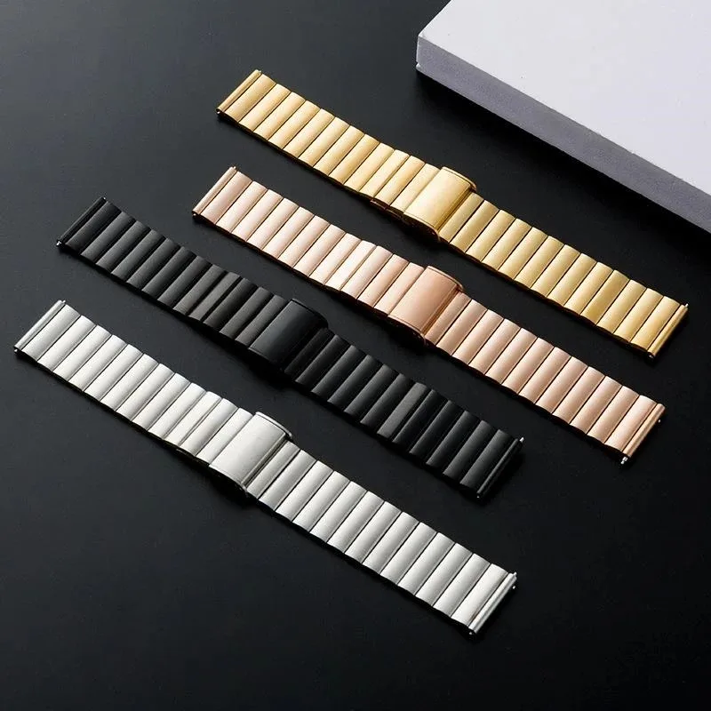 Elegant Stainless Steel Metal Strap, 20mm 22mm Band Bracelet
