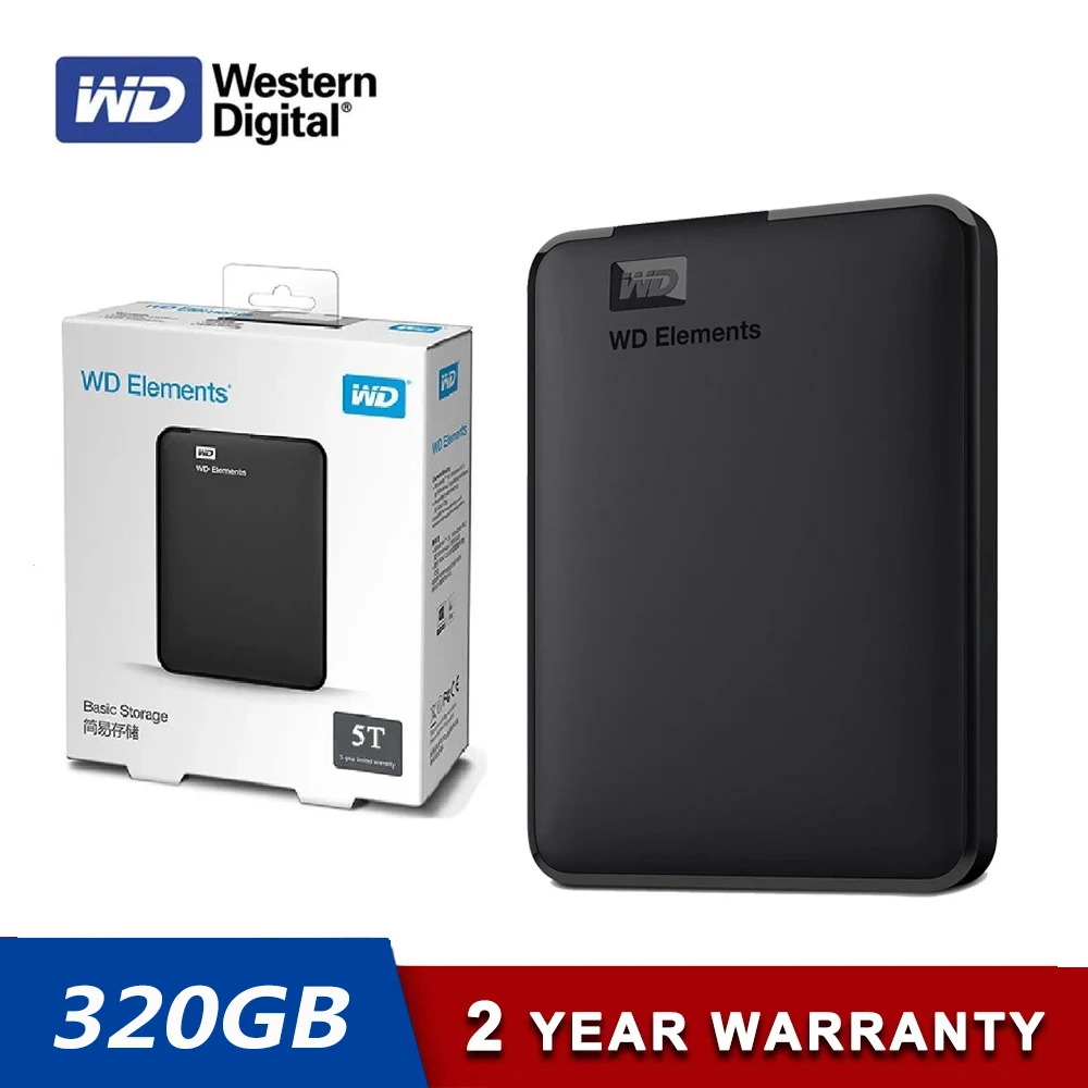 Портативный внешний жесткий диск Western Digital OEM Element, WD 320 ГБ, 500 Гб, 1 ТБ, 2 ТБ HDD USB 3,0, подходит для настольных ноутбуков
