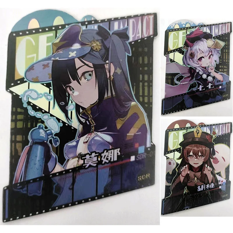 

Anime Goddess Story Rare SDR Refractive Flash Cards Mona Qiqi Hu Tao Toys for boys Collectible Cards Christmas Birthday Gifts