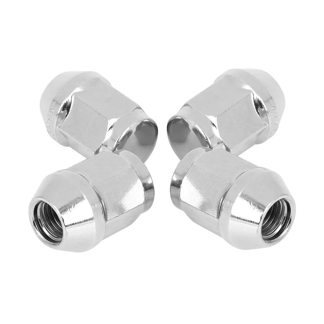 Wheel Nut Caps 4 Pcs M12x1.5 35mm Chrome Bulge Acorn Hex Steel For Car