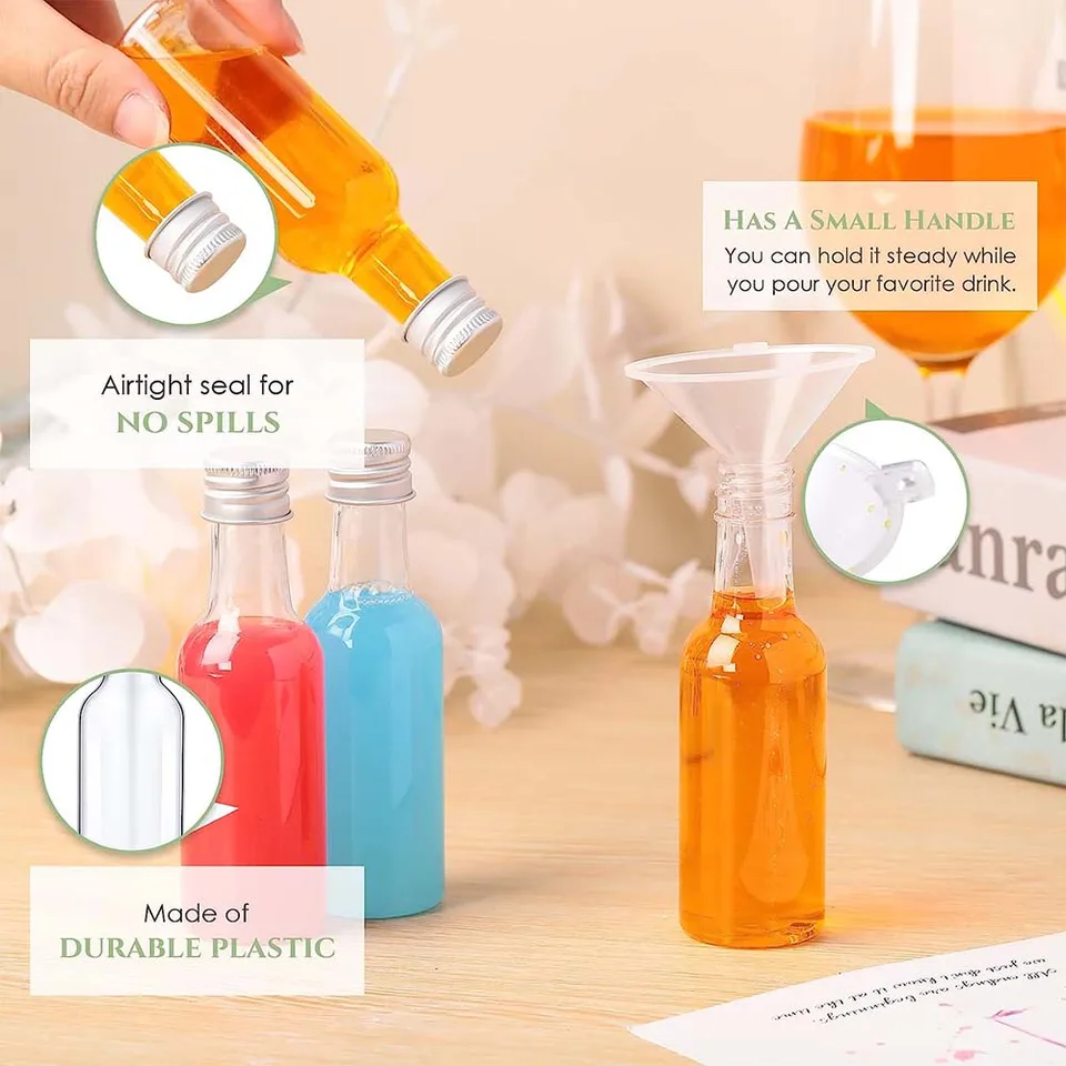 アルコールミニボトルセット ミニ酒ボトルセット 1.7オンス プラスチックスピリットボトル