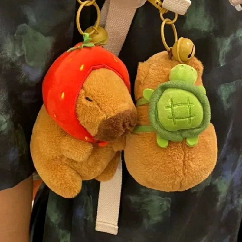 Fluffly Adorable Capybara Plush Slipper Simulation Realistic Capibara Plushie Pendant Knapsack Decor Kids Toy Doll for Girl Gift 2 pcs skate keychain backpack decors chains adorable ice skates keychains couples gifts bags metal pendants girl
