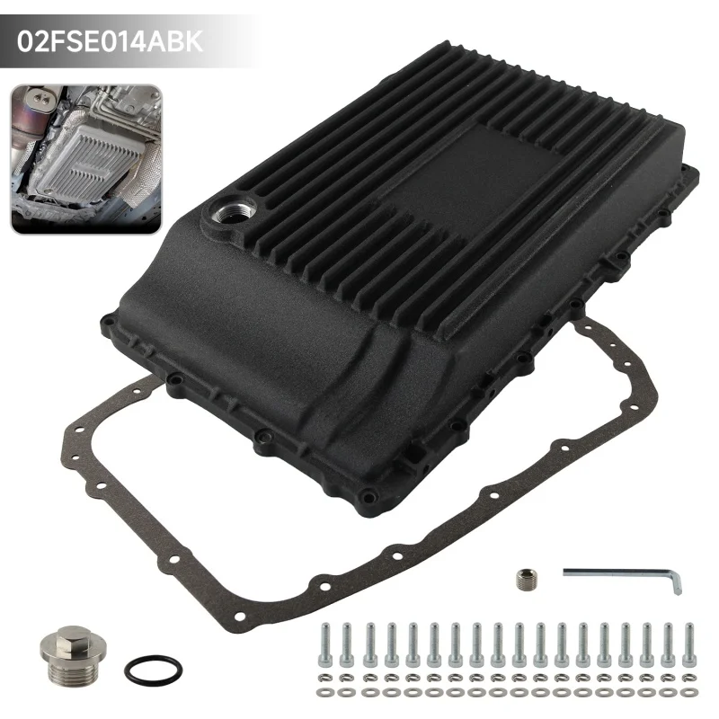 Cast Aluminum Oil Pan 10R80 Heavy Duty Black/Silver Transmission For 2017-2026 Ford F-150 5.0L 3.5L 2.7L 3.3L 3.0L V6 V8 1