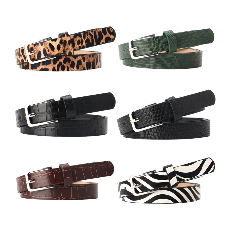

Classical Retro Punk Women Belts Alloy Buckle Simple Wide All-Match Waistband