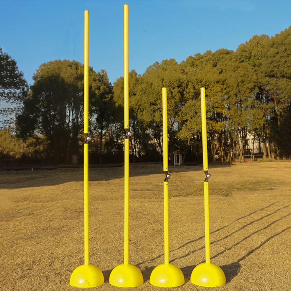 

2 Pcs Football Training Rod Soccer Equipment Poles Agility Obstacle Hurdling Metal for Tool