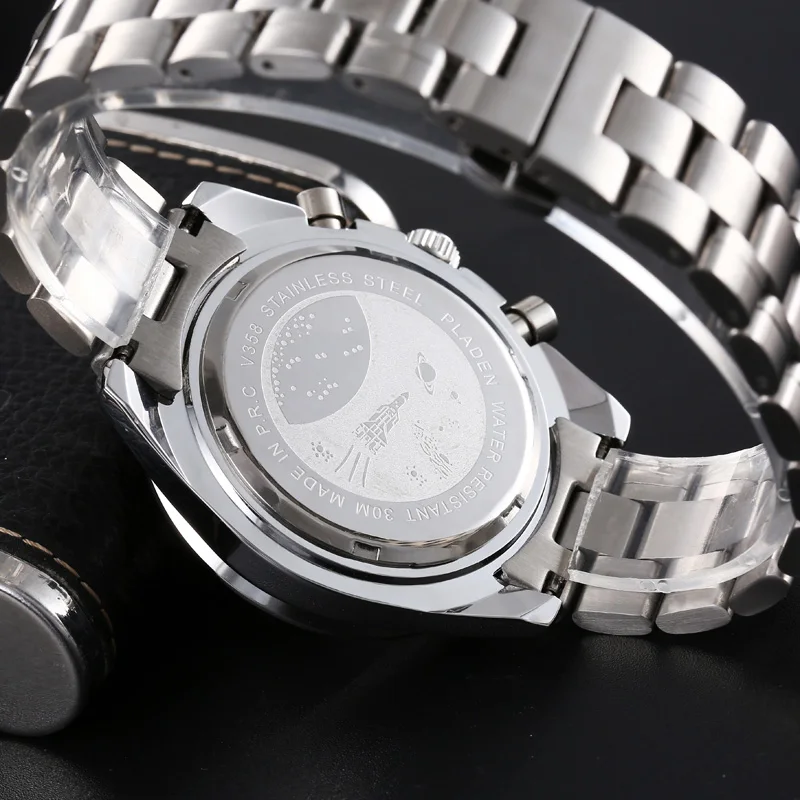 PLADEN 2023 New Watch For Men Luxury Brand Stainless Steel Quartz Wristwatch Fashion Automatic Date Speed Chronograph Man Clock 3
