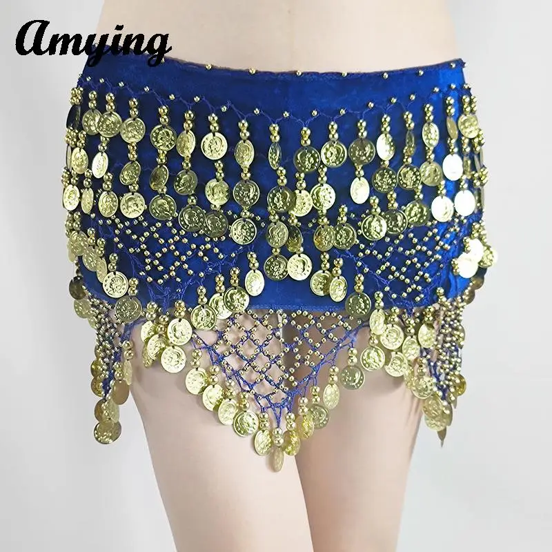 

Women Belly Dance Waist Chain Skirt Sexy Hanging Coin Hip Scarf Lady Sequin Adjustable Hip Scarf 2024 New Oriental Dance Skirt