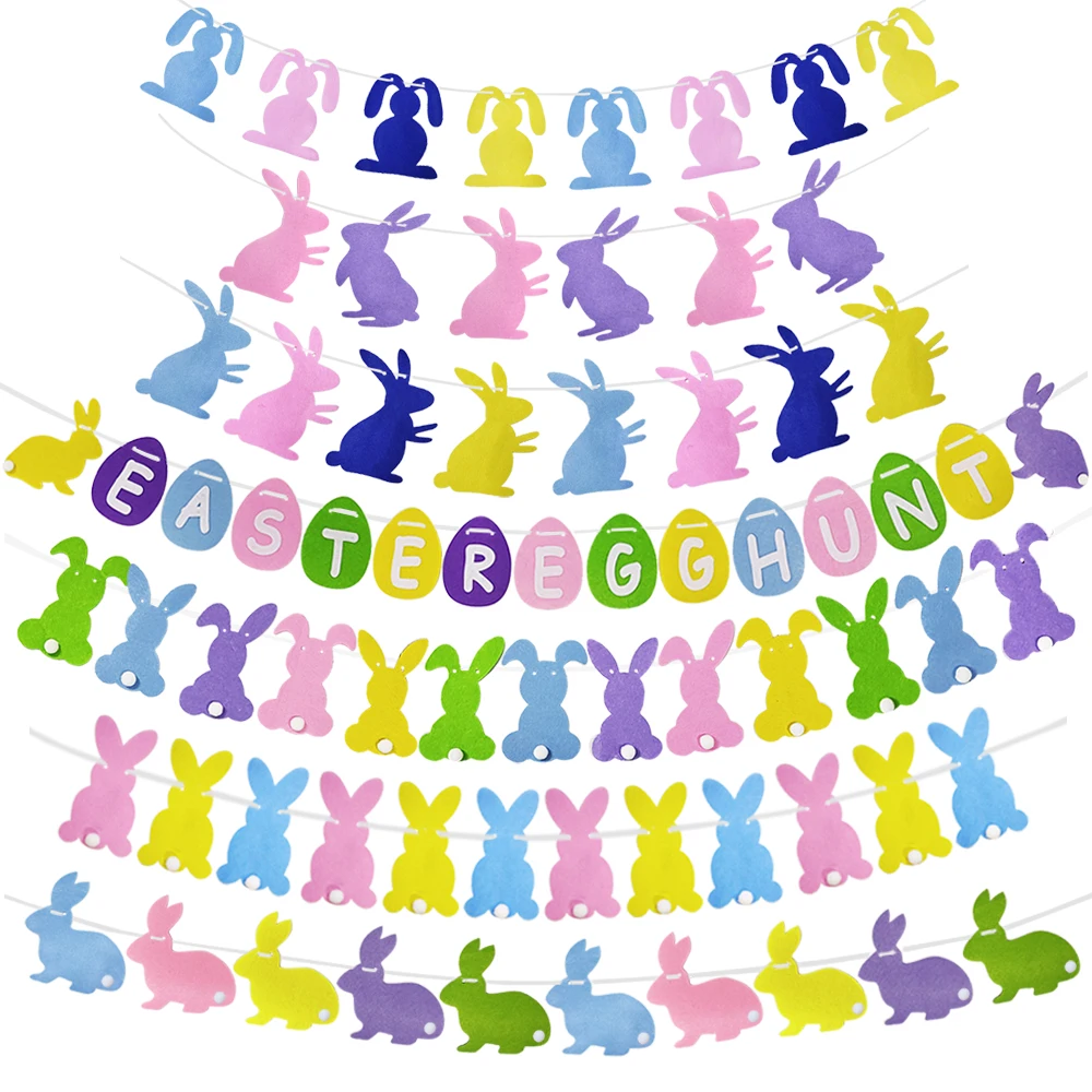 Oster-Dekorationen Banner Osterhase Ei Papiergirlande 2026 Oster-Ornamente Hängende Anhänger für Oster-Party-Zubehör – Detail 5